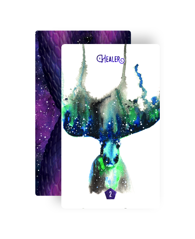 Wild Messengers cards fanned beside the guidebook and box