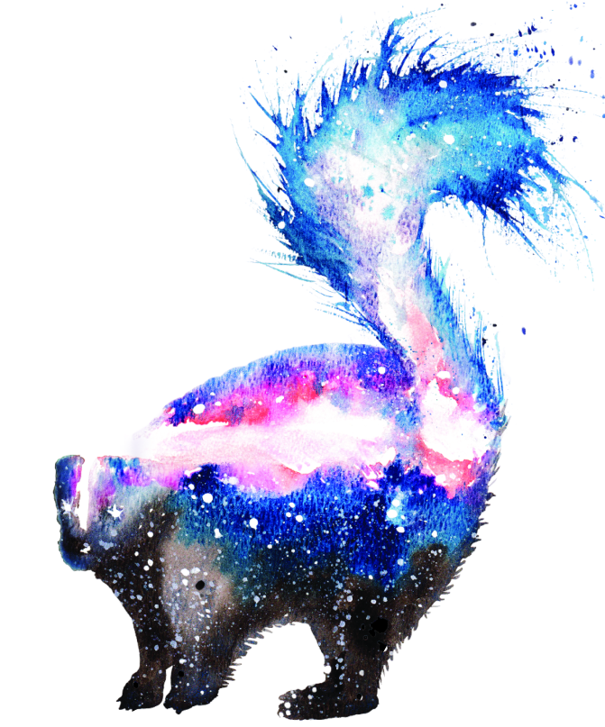 Wild animal watercolor figure