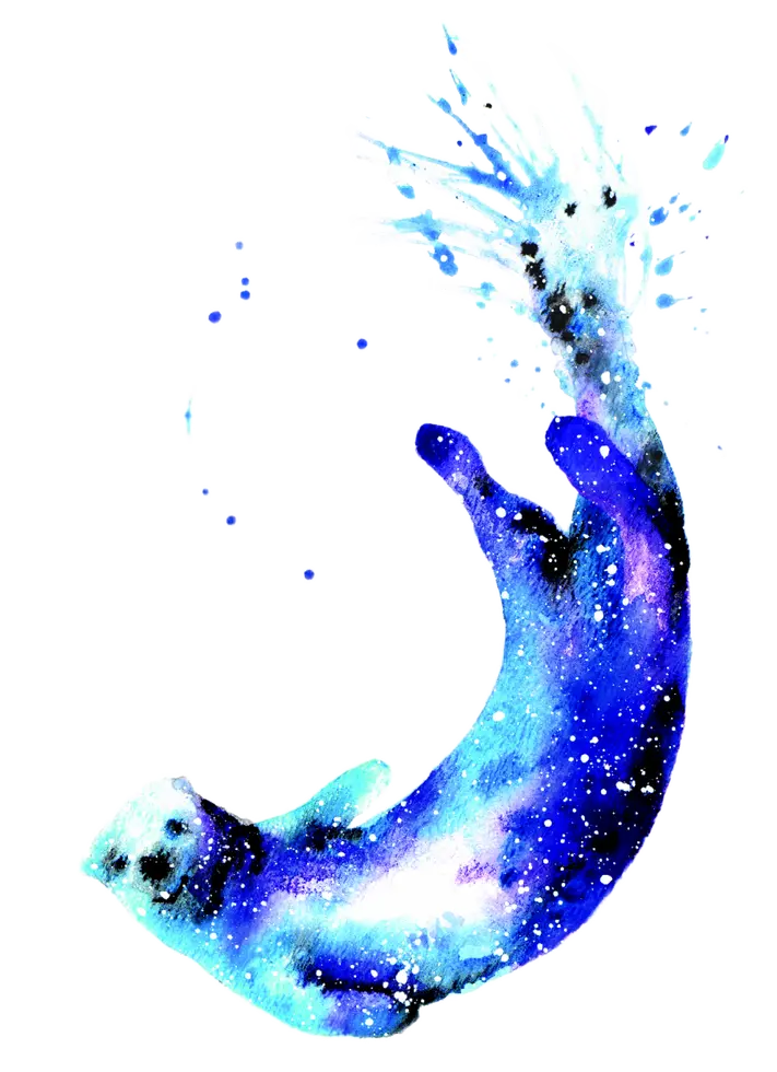 Otter watercolor illustration